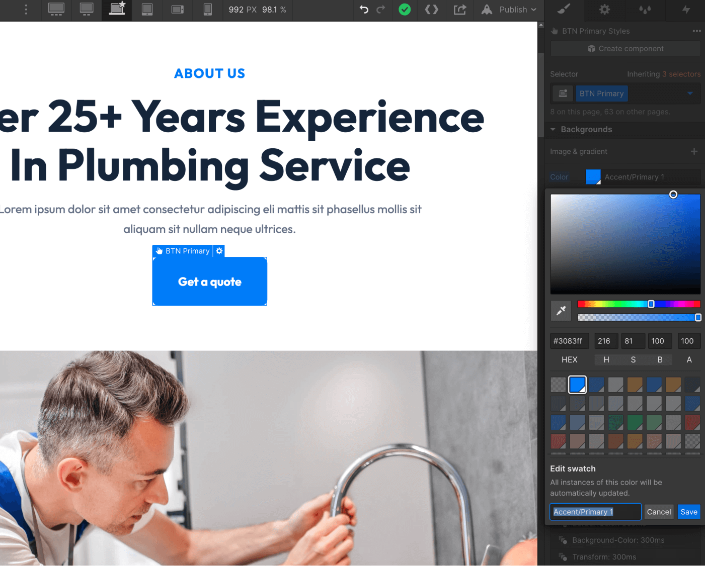 Color - Plumbing X Webflow Template